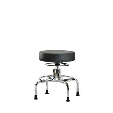 Vinyl Screw Lift Height Adjustable Shop Stool with Stationary Glides